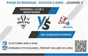 [M13M] Match - HANDBALL CLUB 4 MONTAGNES VS HB COUBLEVIE/CHIRENS