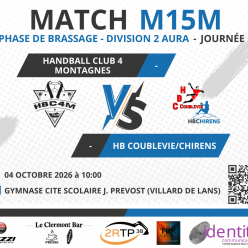 [M15M] Match - Handball Club 4 Montagnes VS HB Coublevie/Chirens