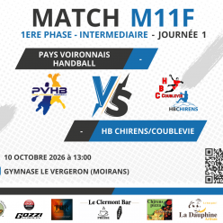 [M11F] Match - Pays Voironnais HB VS HB Chirens/Coublevie