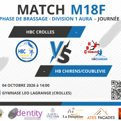 [M18F] Match - Crolles VS HB Chirens/Coublevie
